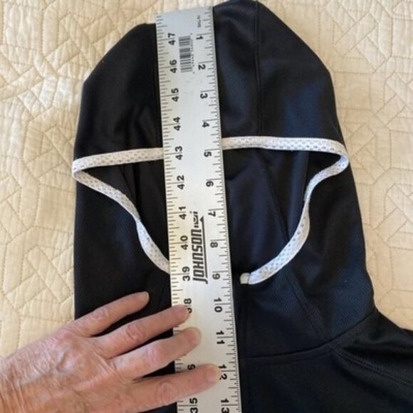 Nike Black Y2K Dri fit Track Jacket Embroidery Logo Coin Pocket Hooded full zip - Picture 14 of 16